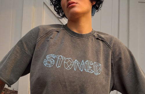 Distressed Oversized Stoned T-Shirt