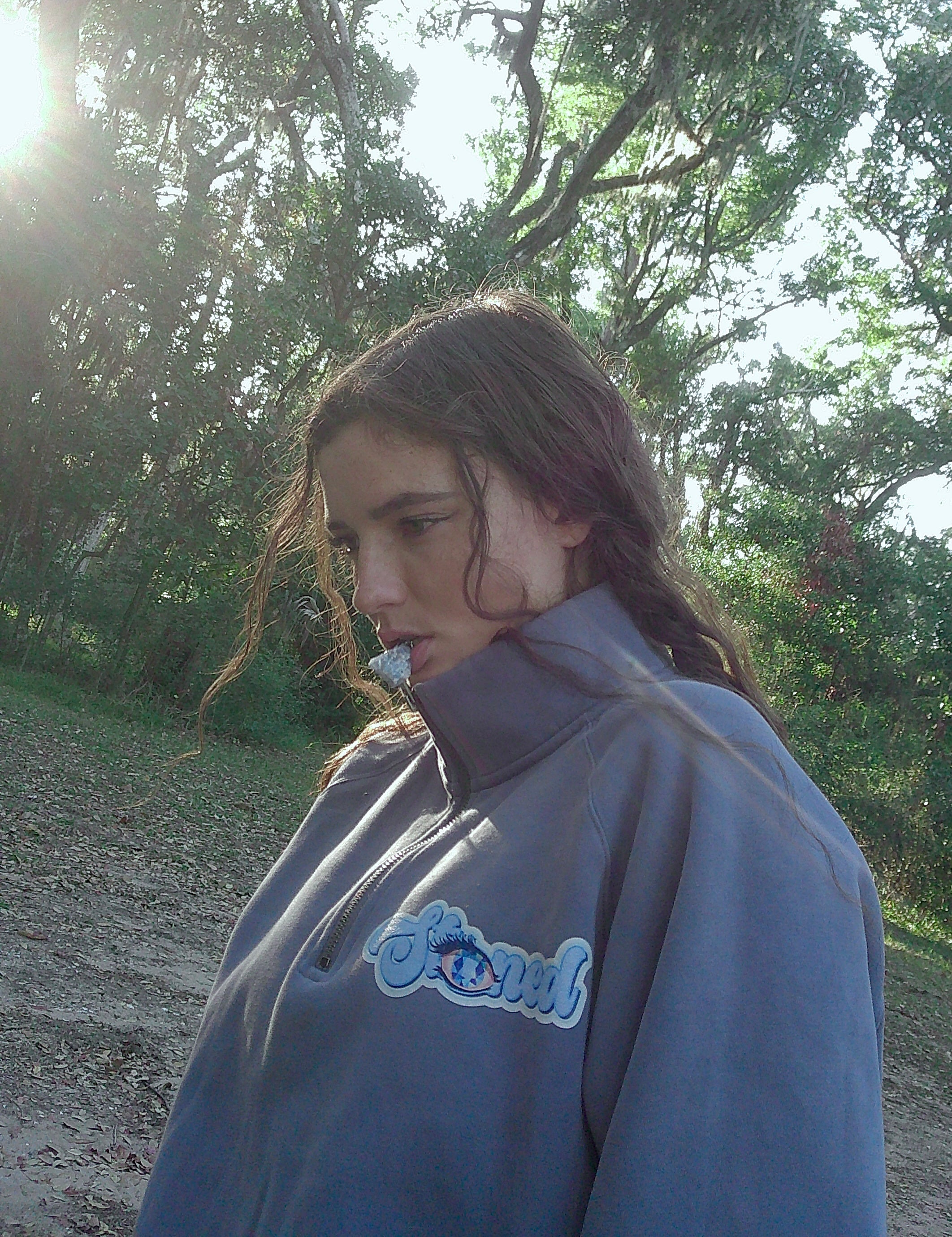 Raw Blue Calcite STONED Keychain